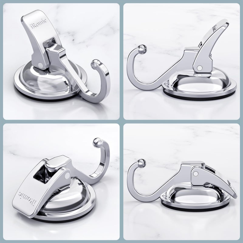 iRomic Heavy Duty Vacuum Suction Cup Hooks (2Pack) Specialized for Kitchen&Bathroom&Restroom Organization, by iRomic - Image 2